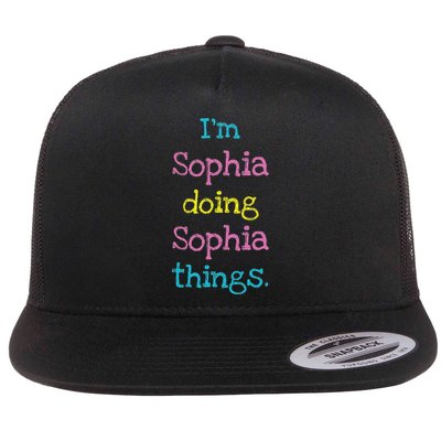 Sophia Cute Personalized Text S Top For Flat Bill Trucker Hat