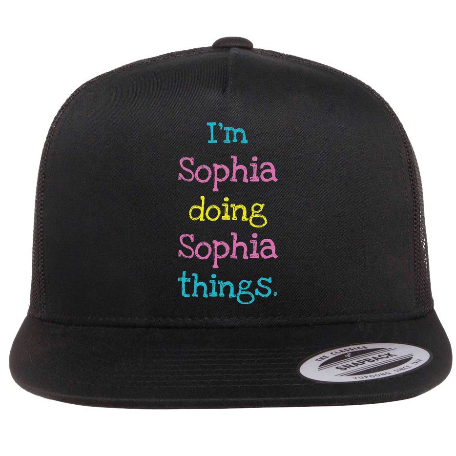 Sophia Cute Personalized Text S Top For Flat Bill Trucker Hat