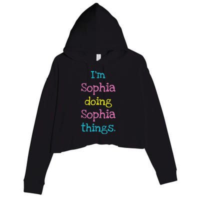 Sophia Cute Personalized Text S Top For Crop Fleece Hoodie