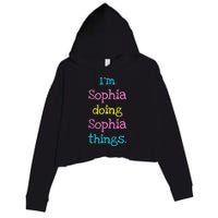 Sophia Cute Personalized Text S Top For Crop Fleece Hoodie