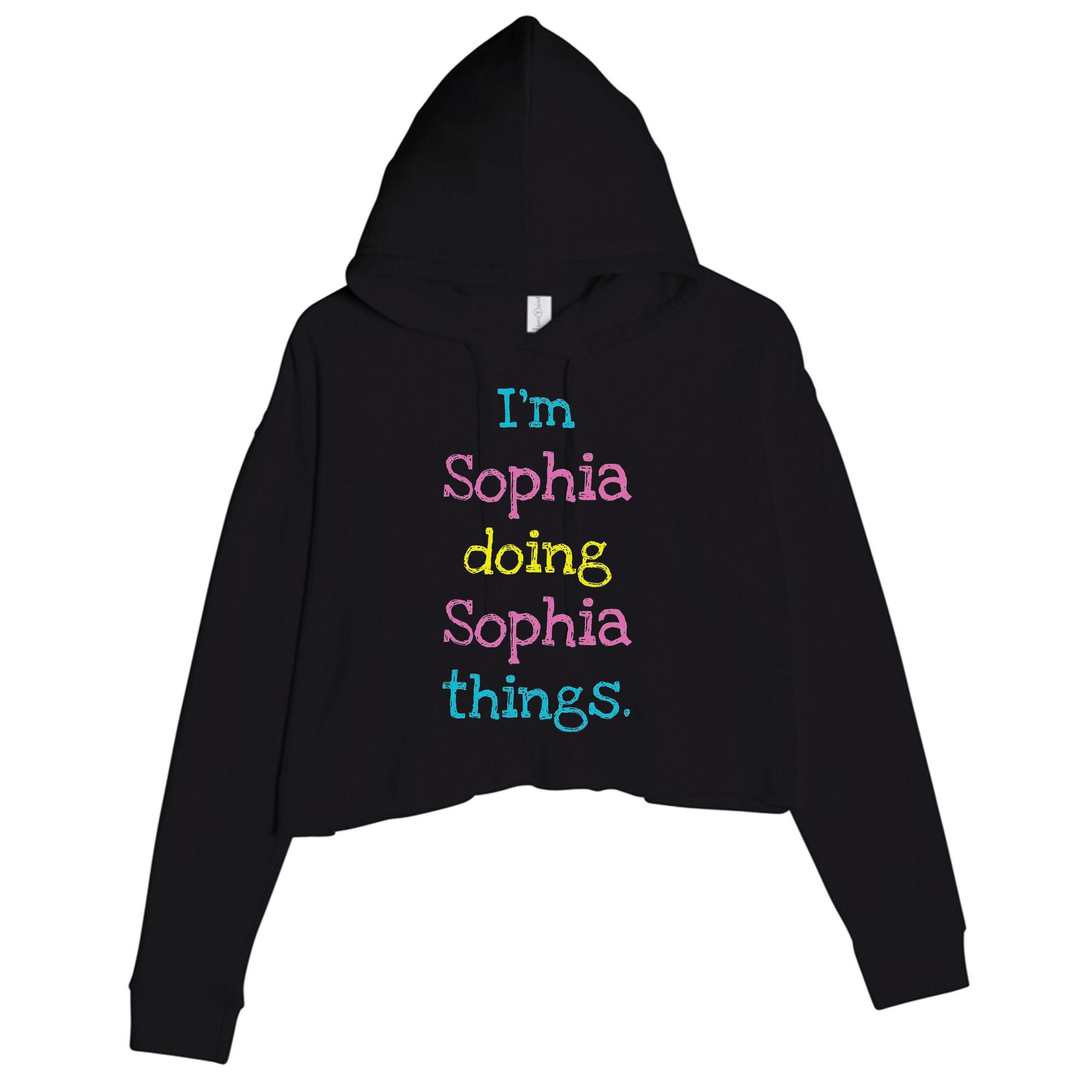 Sophia Cute Personalized Text S Top For Crop Fleece Hoodie