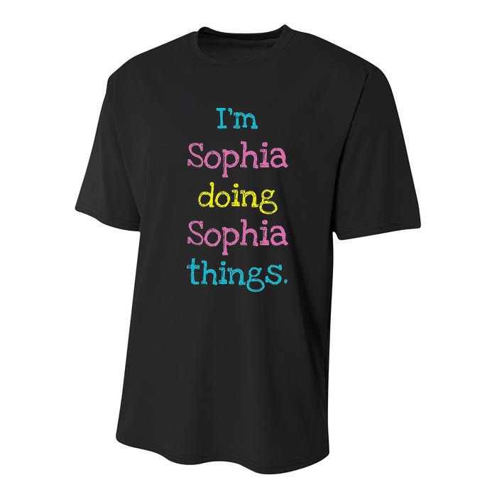 Sophia Cute Personalized Text S Top For Youth Performance Sprint T-Shirt
