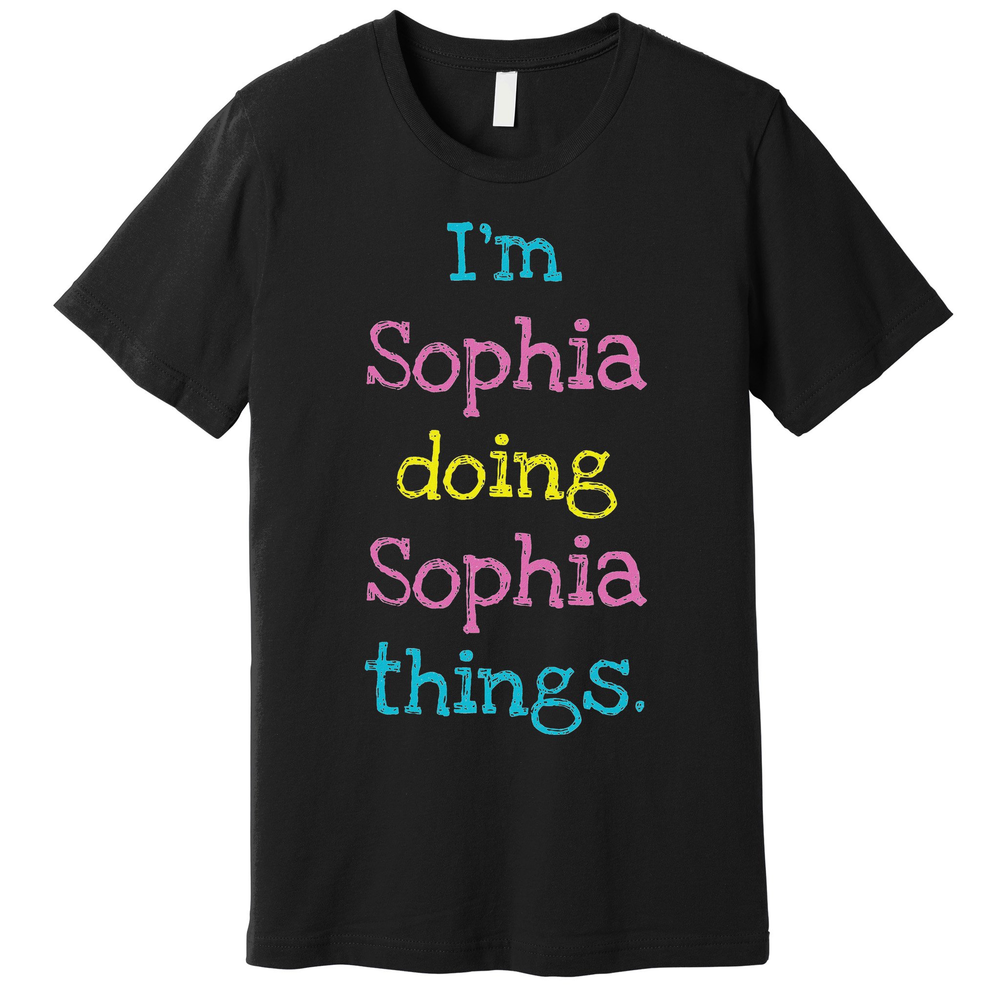 Sophia Cute Personalized Text S Top For Premium T-Shirt