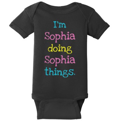 Sophia Cute Personalized Text S Top For Baby Bodysuit