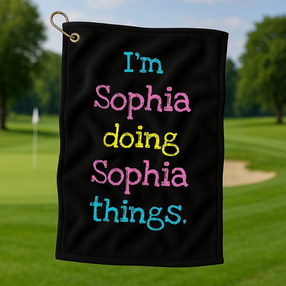Sophia Cute Personalized Text S Top For Golf Towel