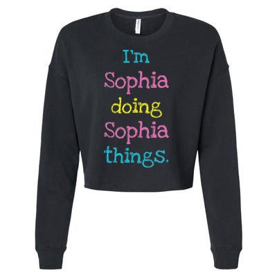 Sophia Cute Personalized Text S Top For Cropped Pullover Crew