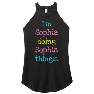 Sophia Cute Personalized Text S Top For Women's Perfect Tri Rocker Tank
