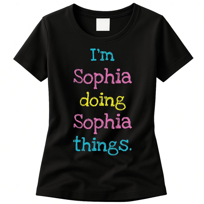 Sophia Cute Personalized Text S Top For Womens T-Shirt
