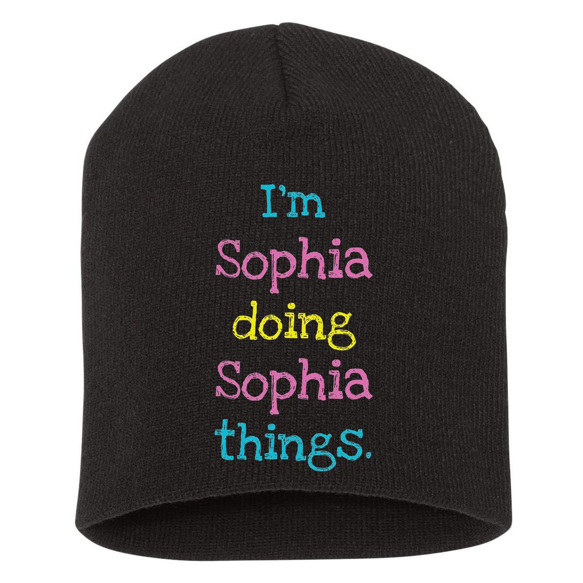 Sophia Cute Personalized Text S Top For Short Acrylic Beanie