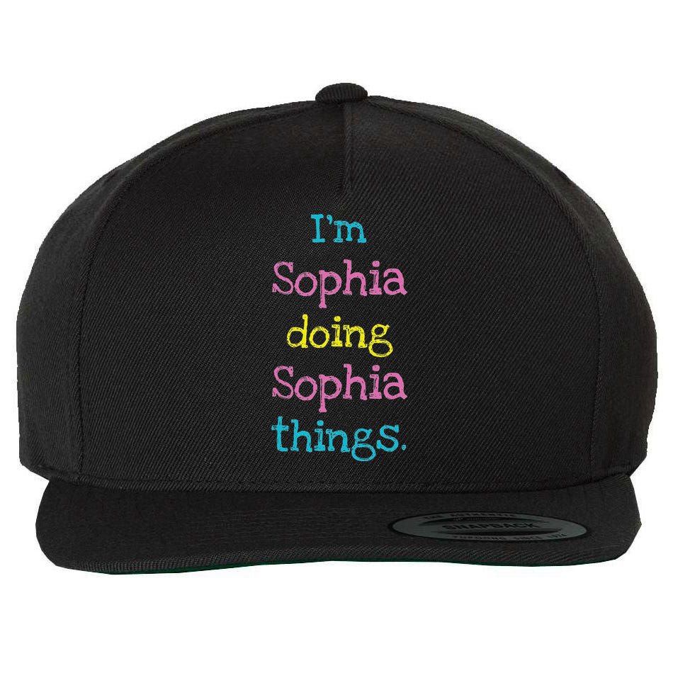 Sophia Cute Personalized Text S Top For Wool Snapback Cap