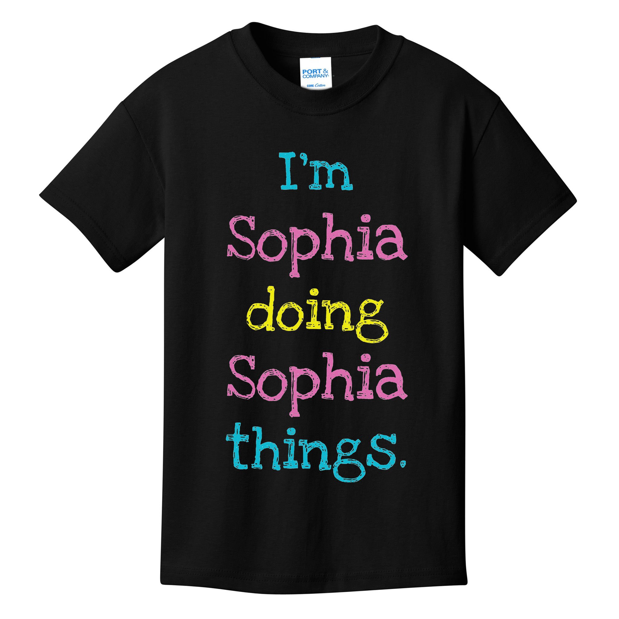 Sophia Cute Personalized Text S Top For Kids T-Shirt