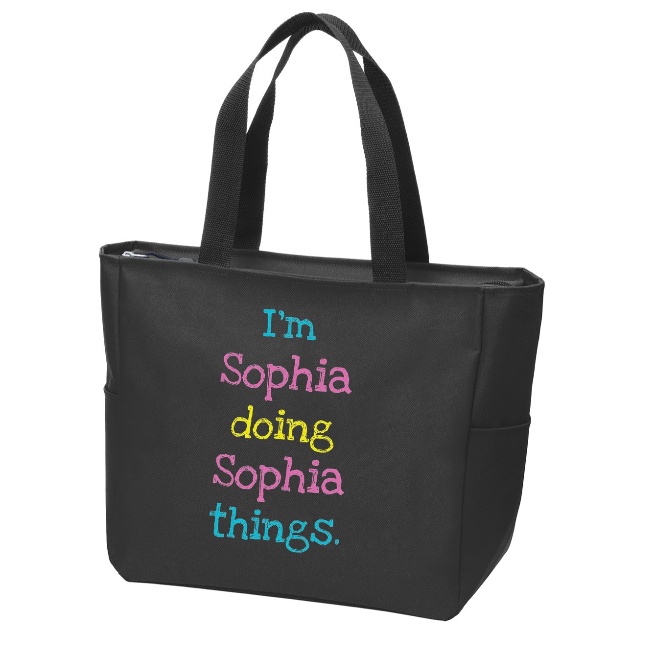 Sophia Cute Personalized Text S Top For Zip Tote Bag
