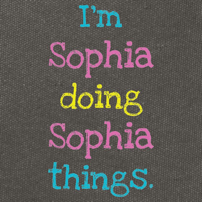 Sophia Cute Personalized Text S Top For Cotton Canvas Backpack