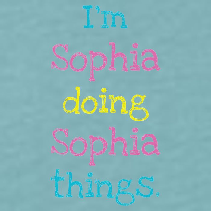 Sophia Cute Personalized Text S Top For Sueded Cloud Jersey T-Shirt
