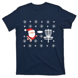 Santa Claus Playing Disc Golf Ugly Christmas T-Shirt