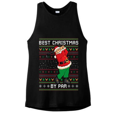 Santa Claus Playing Golf Funny Ugly Christmas Gofl Novelty Ladies PosiCharge Tri-Blend Wicking Tank