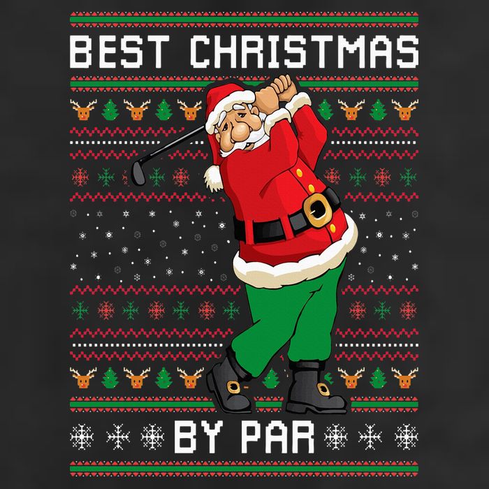 Santa Claus Playing Golf Funny Ugly Christmas Gofl Novelty 7 Panel Mesh Trucker Snapback Hat
