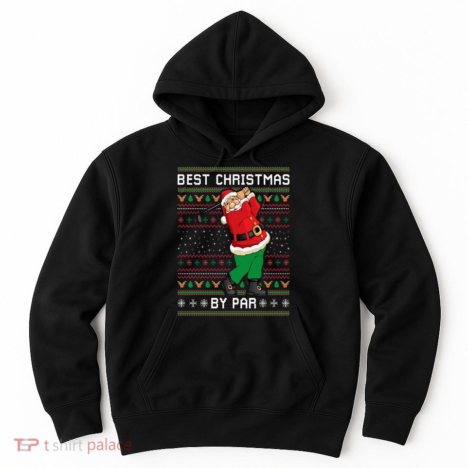 Santa Claus Playing Golf Funny Ugly Christmas Gofl Novelty Hoodie