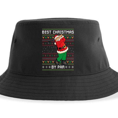 Santa Claus Playing Golf Funny Ugly Christmas Gofl Novelty Sustainable Bucket Hat