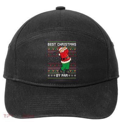 Santa Claus Playing Golf Funny Ugly Christmas Gofl Novelty 7-Panel Snapback Hat