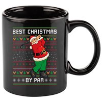 Santa Claus Playing Golf Funny Ugly Christmas Gofl Novelty 11oz C Handle Ceramic Mug