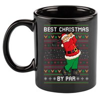 Santa Claus Playing Golf Funny Ugly Christmas Gofl Novelty 11oz C Handle Ceramic Mug