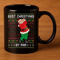 Santa Claus Playing Golf Funny Ugly Christmas Gofl Novelty 11oz C Handle Ceramic Mug