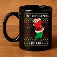 Santa Claus Playing Golf Funny Ugly Christmas Gofl Novelty 11oz C Handle Ceramic Mug