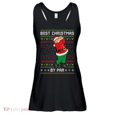 Santa Claus Playing Golf Funny Ugly Christmas Gofl Novelty Ladies Essential Flowy Tank