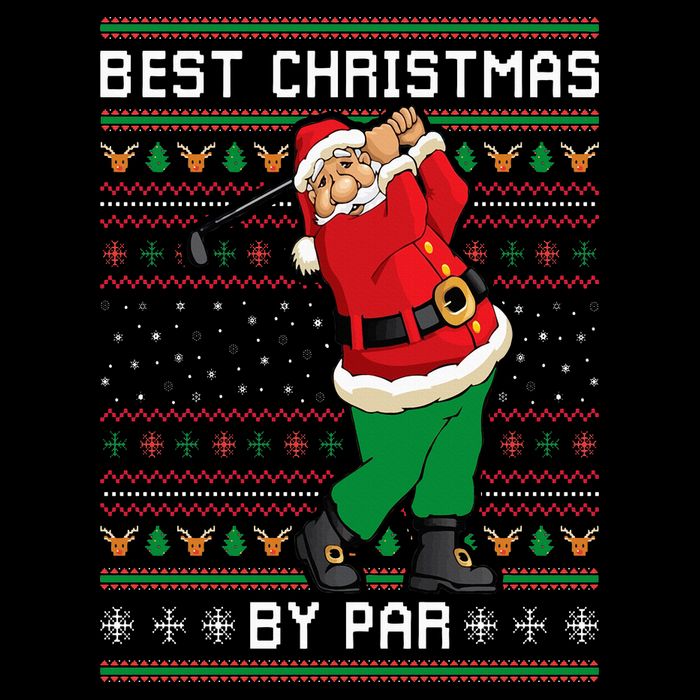 Santa Claus Playing Golf Funny Ugly Christmas Gofl Novelty Flat Bill Trucker Hat