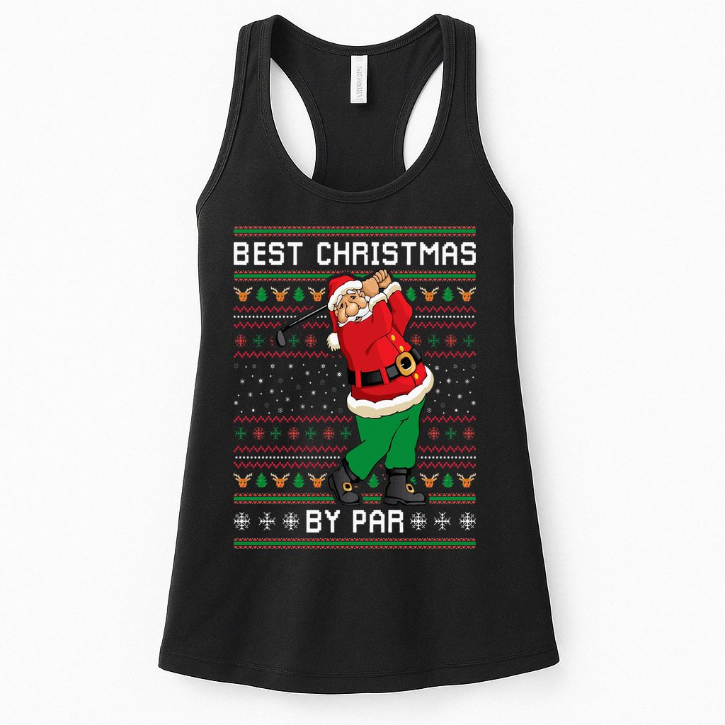 Santa Claus Playing Golf Funny Ugly Christmas Gofl Novelty Womens Tank Top