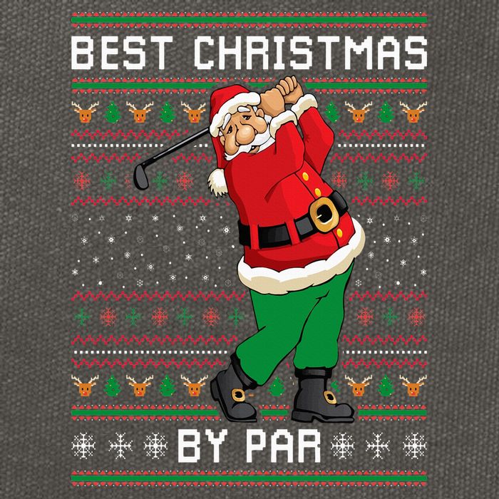Santa Claus Playing Golf Funny Ugly Christmas Gofl Novelty Cotton Canvas Backpack