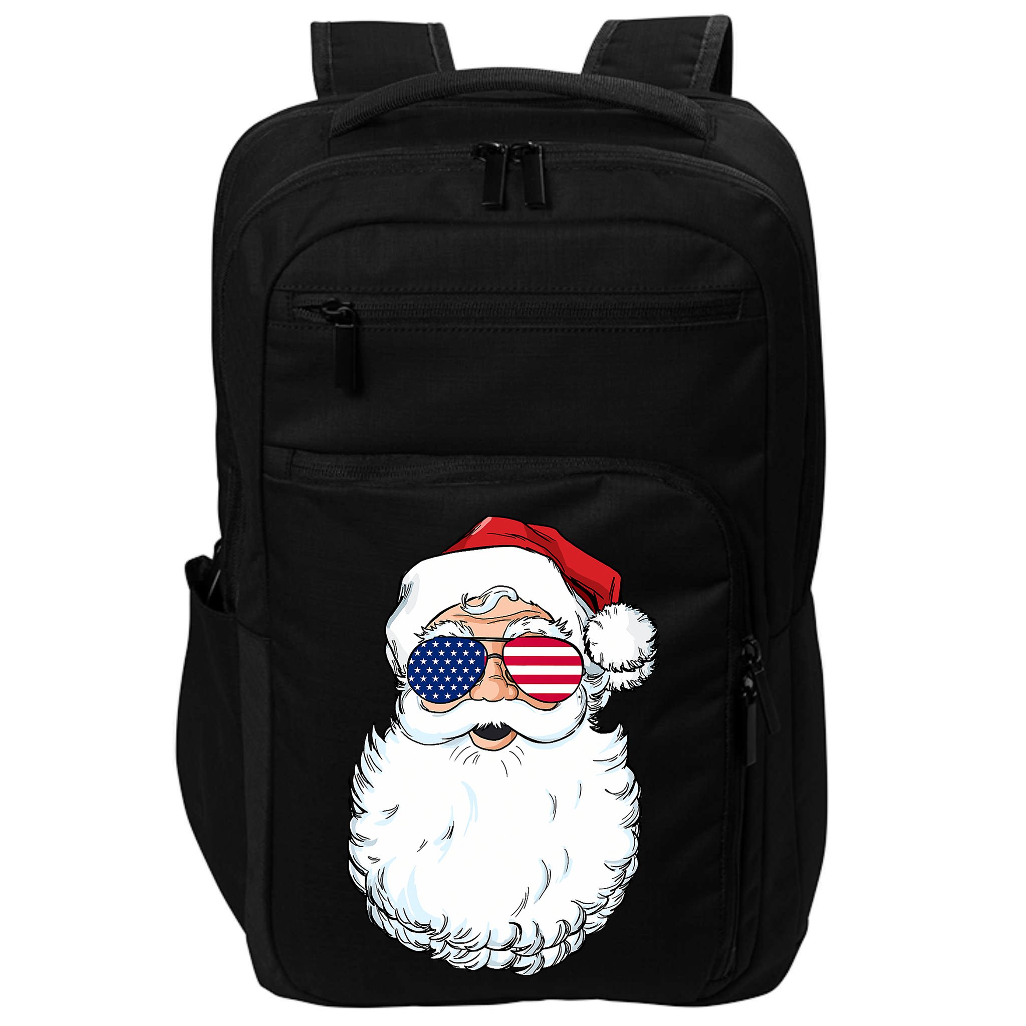 Santa Claus Patriotic USA Sunglasses Christmas In July Santa Impact Tech Backpack