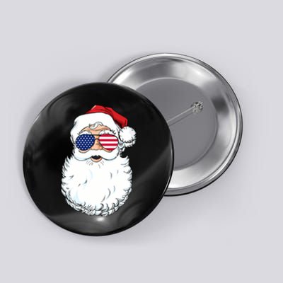 Santa Claus Patriotic USA Sunglasses Christmas In July Santa Button