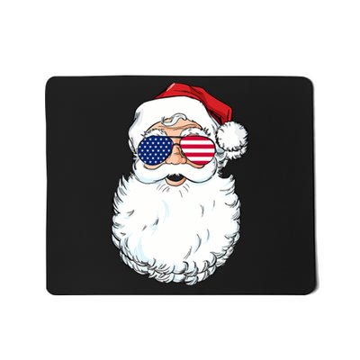 Santa Claus Patriotic USA Sunglasses Christmas In July Santa Mousepad