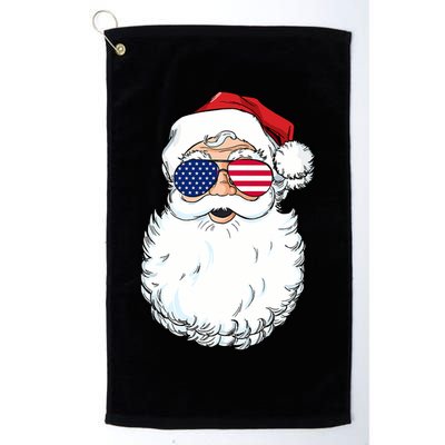 Santa Claus Patriotic USA Sunglasses Christmas In July Santa Golf Towel