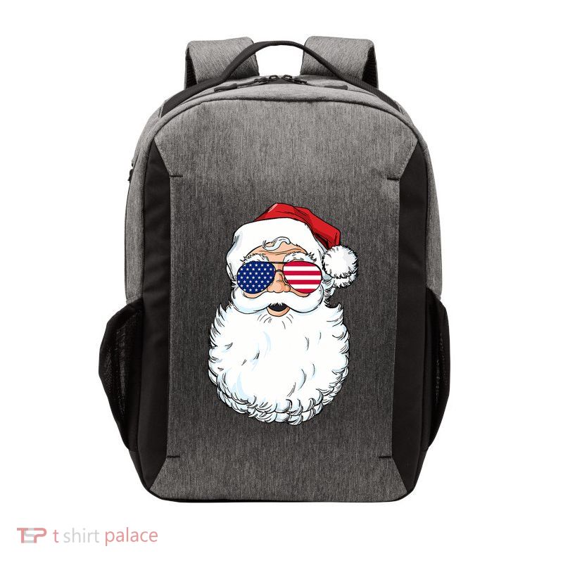 Santa Claus Patriotic USA Sunglasses Christmas In July Santa Vector Backpack