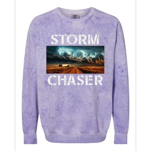 Storm Chaser Picture Extreme Weather Meteorologist Colorblast Crewneck Sweatshirt