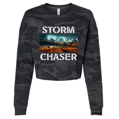 Storm Chaser Picture Extreme Weather Meteorologist Cropped Pullover Crew