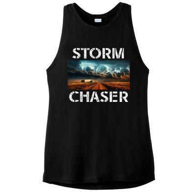 Storm Chaser Picture Extreme Weather Meteorologist Ladies PosiCharge Tri-Blend Wicking Tank