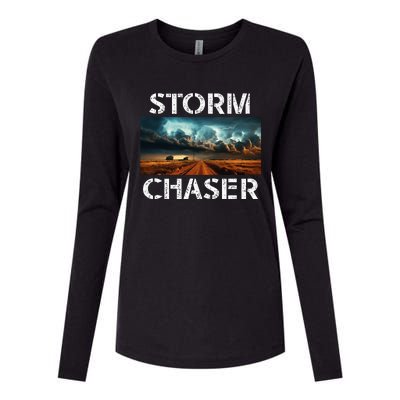 Storm Chaser Picture Extreme Weather Meteorologist Womens Cotton Relaxed Long Sleeve T-Shirt