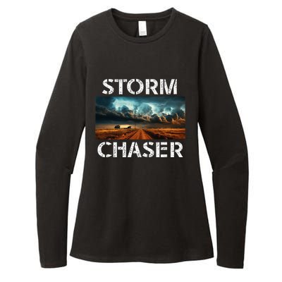 Storm Chaser Picture Extreme Weather Meteorologist Womens CVC Long Sleeve Shirt