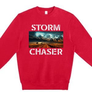 Storm Chaser Picture Extreme Weather Meteorologist Premium Crewneck Sweatshirt