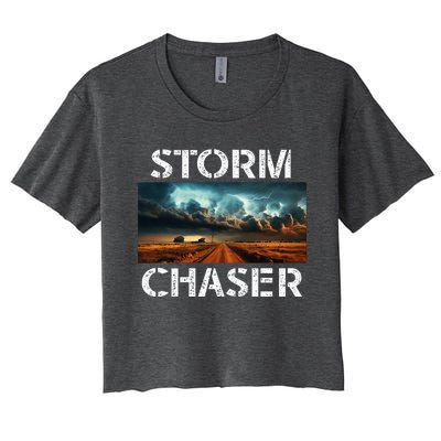 Storm Chaser Picture Extreme Weather Meteorologist Women's Crop Top Tee