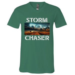 Storm Chaser Picture Extreme Weather Meteorologist V-Neck T-Shirt