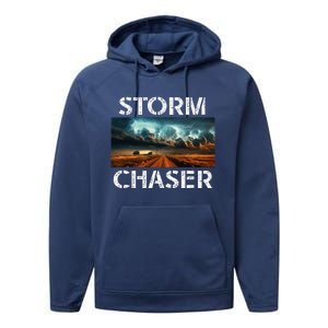 Storm Chaser Picture Extreme Weather Meteorologist Performance Fleece Hoodie