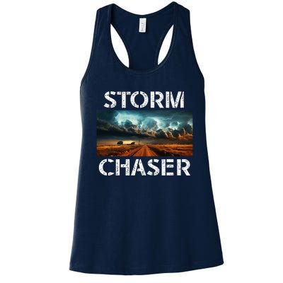 Storm Chaser Picture Extreme Weather Meteorologist Women's Racerback Tank