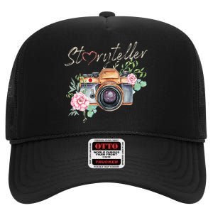 Storyteller Camera Photography Photographer Cameraman Ideas High Crown Mesh Back Trucker Hat