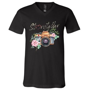 Storyteller Camera Photography Photographer Cameraman Ideas V-Neck T-Shirt