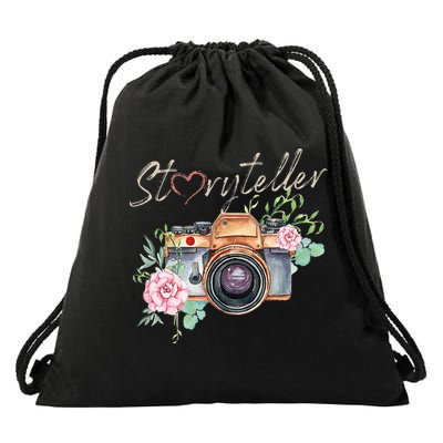 Storyteller Camera Photography Photographer Cameraman Ideas Drawstring Bag